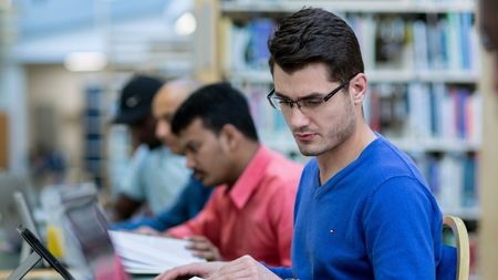 Student studying in NCI library